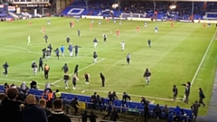 Oldham Athletic fans protest against the club's owners. 