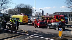 Rochdale Road in front of the Civic Centre has been closed