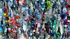 Various plastics which will be recycled. 