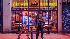 Scott Magnus outside 33 Oldham Street, Manchester, where he will perform. 
