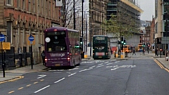 The man on roller skates collided with a bus on Princess Street