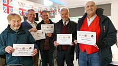 The first recipients of the Heritage Certificates were, from left to right, Martin Murphy, Scott Ranson, Shane Tupaea, Ray Hicks and Adrian Alexander