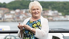 Shirley Walton shows her Making a Difference Award at the Oddfellows’ Annual Conference in Scarborough