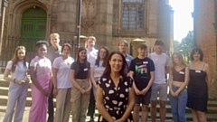 MP Debbie Abrahams is pictured welcoming the participants, who are aged between 18-24 years old, to her ninth 'Working for Your Community' Summer School