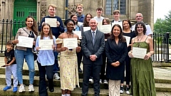 Special guest Bryn Hughes, father of the late PC Nicola Hughes, and founder and trustee of the PC Nicola Hughes Memorial Fund, joined MP Debbie Abrahams to award the summer school participants their certificates