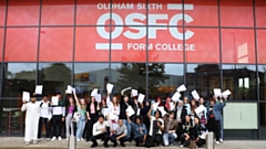 Oldham Sixth Form College A Level students celebrate their results