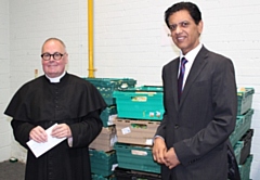 Pictured left to right: Father Tom Davis and Dr Zahid Chauhan OBE