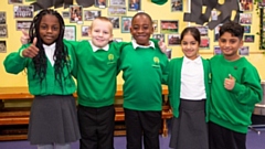 It's a big thumbs-up from happy pupils at Greenacres Primary Academy