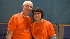 Centre visitor John and his partner Gail at the Walk for Maggie’s Oldham in 2021