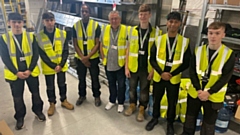 Pictured (left to right) are: Will Meredith, Illan Cooke, Panashe Sharaunga, FCHO's Head of Property Care Dave Thomas, Jordan Kemp, Ruhan Hussain and Baillie McLoughlin