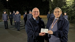 Frank Bolger (left with )Pilot Officer Lauren Sharp