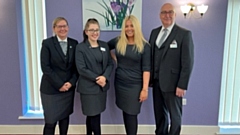 Pictured (left to right) are: Rebecca Shipley (funeral director), Becky Andrew, Cara Heald and Martin Roche (funeral arrangers)