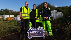 The project has seen a team of volunteers from Caddick Construction work with charitable allotment initiative, Good to Grow, to bring to life a disused allotment space at Wildbrook
