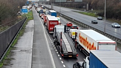 The miserable scene on the M60 at Denton at 10.30am this morning (Monday)