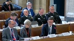 Greater Manchester Mayor Andy Burnham pictured at the Police, Fire and Crime Panel meeting