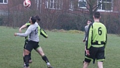 There was an upset at the top of Division Two, with leaders Moston Brook reserves (yellow and black shirts) dropping their first points of the season at Poynton JFC