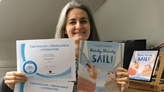 'Ready Steady SAIL!' by Delph children's author and illustrator, J C Perry, was given an honourable mention in the 'picture books six and older' category and achieved second place in the 'Humour' category