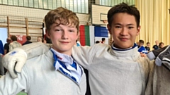 Alex Lister, who trains at the TMFC Fencing club in Oldham, is pictured above (left)