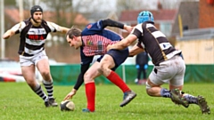 Tom Davies touches down for an Oldham try