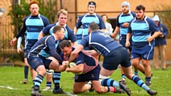 Stuart Brennan is pictured barging over for a trademark try