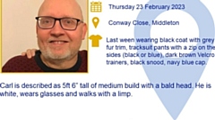 Carl was last seen on Conway Close on Middleton yesterday
