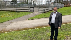 Councillor Shoab Akhtar pictured at the Werneth Park playing fields