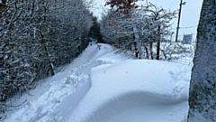 There have been significant snow drifts in Greenfield. Image courtesy of @sjholt50 on Twitter