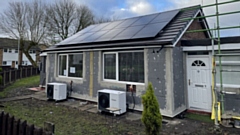 A house in Greater Manchester undergoing retrofit works from the previous round of the social housing decarbonisation fund