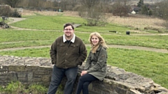 Cllr Leanne Munroe pictured with Josh Charters at Millennium Green