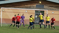 Action from Division A as Poynton JFC Development defeated Saddleworth 3D Reserves (yellow shirts) 5-1 