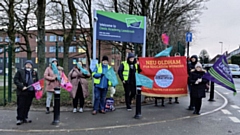 NEU members on the picket line at Oasis Academy Leesbrook during a previous strike day