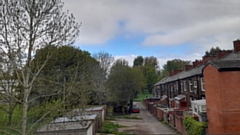 The sun was trying to come out at the rear of the Chronicle office on Oldham Edge this lunchtime (Friday)