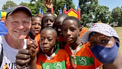 Steve Hill is pictured during a previous adventure in Uganda