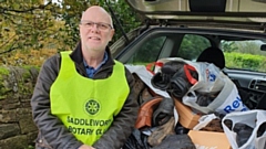 Jon Stocker from the Saddleworth Rotary Club pictured at one of numerous fund-raising activities