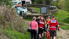 A scene from the Crompton Moor rescue