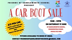 The car boot sale takes place from 9am - 12 noon at Saddleworth School on June 17