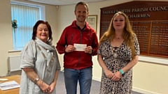 Pictured are (left to right): Chairman of the Council, Councillor Pam Byrne, Chairman of OMRT, Robert Jones and Head of the Charity Committee, Helen Harrison
