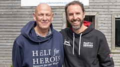 England manager Gareth Southgate is pictured with Oldhamer Geoffrey Hargreaves
