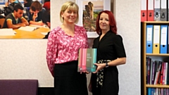 Oldham Sixth form College's Jayne Clarke (Executive Principal, left) and Louise Astbury (Trust Professional Development Director and Research School Lead)