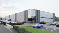 An image of a 12.5 metre high warehouse planned for Plot J2 at Kingsway Business Park, in Rochdale