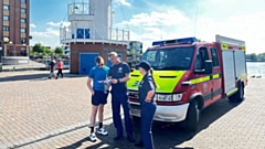 GMFRS are pictured out and about offering water safety advice