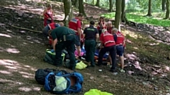 A boy had come off a rope swing in Tandle Hill Park, landed awkwardly and sustained a lower leg injury