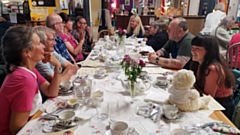 Volunteers enjoy afternoon tea at Emmaus Mossley