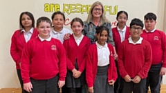 Trust CEO Helen Rowland is pictured with children at Lyndhurst Primary