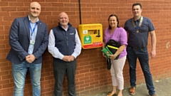 Pictured at the Great Places managed Cooper Street development in Springhead are (left to right): Ryan Smith (Head of Neighbourhoods - Great Places Housing Group), Anthony Grundy (Project Manager - Wates Living Space), Cllr Alicia Marland (Ward Councillor for Saddleworth West and Lees) and Steven Shephard (Chair of the Oldham and Saddleworth Round Table)