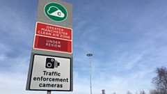 A Clean Air Zone sign in Hollinwood