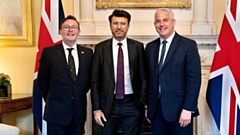 Pictured (left to right) are: Chris Clarkson, MP for Heywood and Middleton, Dr Salman Shahid and Mr Steve Barclay, Secretary of State for Health and Social Care
