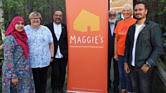 Pictured are (left to right): Councillor Nyla Ibrahim (Werneth), Trish Morgan (Centre Head, Maggie’s Cancer Centre), Muzahid Khan, Dr Musharraf Hussain (keynote speaker), Lynn Tissington (Centre Volunteer at Maggies) and Akke Rahman (The Bengali Mountaineer)