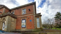 The existing blue plaque at Werneth Park