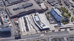 The Ashton Interchange and next to it, the parcel of land agreed to be purchased by Tameside council. Image courtesy of Google Maps